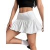 image:imageFloerns Womens Cute Bubble Ruched Puffy A Line Mini Skirt Athletic SkortWhite