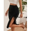 image:imageFloerns Womens Drawstring Ruched Pencil Skirt Split Hem Beach Vacation Bodycon Knee Length SkirtsBlack