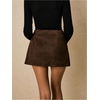 image:imageFloerns Womens Dressy Casual Faux Suede Skirt Fall Outfit Winter Mini Skirt with UnderneathBrown