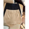 image:imageFloerns Womens Elastic High Waisted Mini Skorts Skirt with Built in Shorts Business Casual OutfitsKhaki