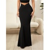image:imageFloerns Womens Elegant High Waisted Fishtail Bodycon Going Out Maxi SkirtBlack