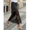 image:imageFloerns Womens Elegant High Waisted Lace Skirt See Through Business Casual Work Maxi SkirtBlack Polka Dots