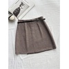 image:imageFloerns Womens Elegant Houndstooth Mini Skirt Button Front Business Casual Fall Skirts with BeltBrown Multi