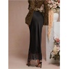 image:imageFloerns Womens Elegant Lace Maxi Skirt Low Rise Formal Wedding Guest Fishtail SkirtBlack
