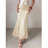 image:imageFloerns Womens Elegant Lace Satin Skirt Fishtail Pencil Party Cocktail Long SkirtsBeige