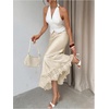 image:imageFloerns Womens Elegant Lace Satin Skirt Fishtail Pencil Party Cocktail Long SkirtsBeige