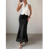 image:imageFloerns Womens Elegant Lace Satin Skirt Fishtail Pencil Party Cocktail Long SkirtsBlack