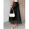 image:imageFloerns Womens Elegant Lace Satin Skirt Fishtail Pencil Party Cocktail Long SkirtsBlack