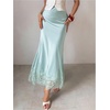 image:imageFloerns Womens Elegant Lace Satin Skirt Fishtail Pencil Party Cocktail Long SkirtsMint Blue