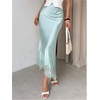 image:imageFloerns Womens Elegant Lace Satin Skirt Fishtail Pencil Party Cocktail Long SkirtsMint Blue