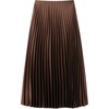 image:imageFloerns Womens Elegant Pleated Skirt Mid Waist Dressy Casual Shirring Long SkirtCoffee Brown