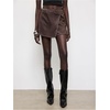 image:imageFloerns Womens Faux Suede Mini Skirt Y2k Asymmetrical High Waisted SkortsBrown
