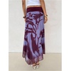 image:imageFloerns Womens Floral Long Skirt Low Rise Mesh Asymmetrical Maxi SkirtsPurple