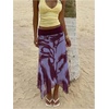 image:imageFloerns Womens Floral Long Skirt Low Rise Mesh Asymmetrical Maxi SkirtsPurple