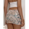 image:imageFloerns Womens Floral Sequin Mini Skirt Y2K Low Rise Going Out SkirtTeal Apricot