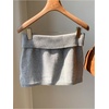 image:imageFloerns Womens Foldover Mini Skirt Low Rise Ribbed Pencil Sweater SkirtsGrey