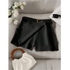 image:imageFloerns Womens High Waist Asymmetrical Wrap Skort A Line Casual Mini SkirtBlack
