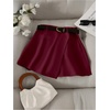 image:imageFloerns Womens High Waist Asymmetrical Wrap Skort A Line Casual Mini SkirtBurgundy