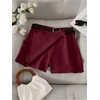 image:imageFloerns Womens High Waist Asymmetrical Wrap Skort A Line Casual Mini SkirtBurgundy