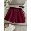 image:imageFloerns Womens High Waist Asymmetrical Wrap Skort A Line Casual Mini SkirtBurgundy