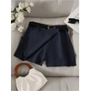 image:imageFloerns Womens High Waist Asymmetrical Wrap Skort A Line Casual Mini SkirtDark Blue