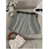 image:imageFloerns Womens High Waist Asymmetrical Wrap Skort A Line Casual Mini SkirtGrey