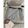 image:imageFloerns Womens High Waist Asymmetrical Wrap Skort A Line Casual Mini SkirtGrey