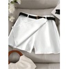 image:imageFloerns Womens High Waist Asymmetrical Wrap Skort A Line Casual Mini SkirtWhite