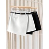 image:imageFloerns Womens High Waist Asymmetrical Wrap Skort A Line Casual Mini SkirtWhite