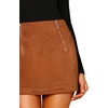 image:imageFloerns Womens High Waist Faux Suede Double Zipper Front Bodycon Mini SkirtA Brown