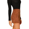 image:imageFloerns Womens High Waist Faux Suede Double Zipper Front Bodycon Mini SkirtA Brown