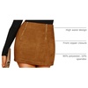 image:imageFloerns Womens High Waist Faux Suede Double Zipper Front Bodycon Mini SkirtBrown