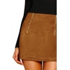 image:imageFloerns Womens High Waist Faux Suede Double Zipper Front Bodycon Mini SkirtBrown