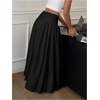 image:imageFloerns Womens High Waisted Flowy Skirt Trendy Flared A Line Maxi SkirtBlack