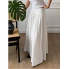 image:imageFloerns Womens High Waisted Flowy Skirt Trendy Flared A Line Maxi SkirtWhite