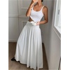 image:imageFloerns Womens High Waisted Flowy Skirt Trendy Flared A Line Maxi SkirtWhite