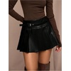 image:imageFloerns Womens Leather Pleated Skirt Fall Outfit Club Night Out Mini Skater SkortsBlack