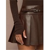 image:imageFloerns Womens Leather Pleated Skirt Fall Outfit Club Night Out Mini Skater SkortsCoffee Brown