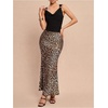 image:imageFloerns Womens Leopard Long Skirt Fishtail Ruffle Night Out Pencil SkirtsCoffee Brown Leopard