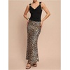 image:imageFloerns Womens Leopard Long Skirt Fishtail Ruffle Night Out Pencil SkirtsCoffee Brown Leopard