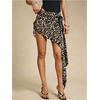 image:imageFloerns Womens Leopard Print Sequin Skort Wrap Tie Asymmetrical Mini SkirtMulticolor