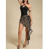 image:imageFloerns Womens Leopard Print Sequin Skort Wrap Tie Asymmetrical Mini SkirtMulticolor