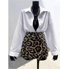 image:imageFloerns Womens Leopard Twist Knot Skorts Mid Waist Cheetah Wrap Skirt ShortsBrown