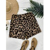 image:imageFloerns Womens Leopard Twist Knot Skorts Mid Waist Cheetah Wrap Skirt ShortsBrown