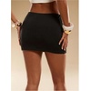 image:imageFloerns Womens Low Rise Mini Skirt Metal Buckle Bodycon Pencil SkirtBlack