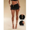 image:imageFloerns Womens Low Rise Mini Skirt Metal Buckle Bodycon Pencil SkirtBlack
