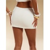 image:imageFloerns Womens Low Rise Mini Skirt Metal Buckle Bodycon Pencil SkirtWhite