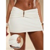image:imageFloerns Womens Low Rise Mini Skirt Metal Buckle Bodycon Pencil SkirtWhite