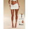 image:imageFloerns Womens Low Rise Mini Skirt Metal Buckle Bodycon Pencil SkirtWhite
