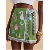 image:imageFloerns Womens Ocean Print Boho Skirt High Waisted Wrap Tie Side Vacation Mini SkirtsGreen
